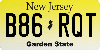 NJ license plate B86RQT