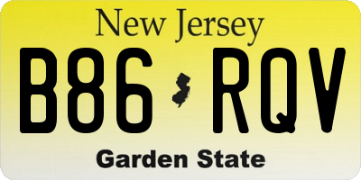 NJ license plate B86RQV
