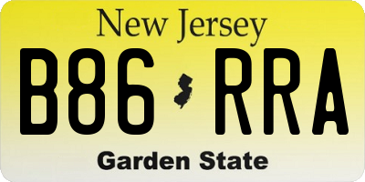 NJ license plate B86RRA
