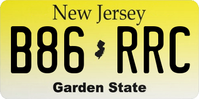NJ license plate B86RRC