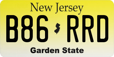 NJ license plate B86RRD