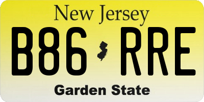 NJ license plate B86RRE