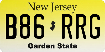 NJ license plate B86RRG