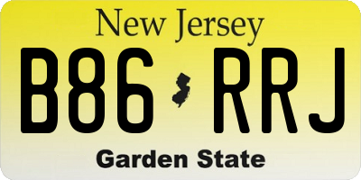 NJ license plate B86RRJ