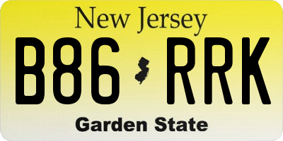 NJ license plate B86RRK