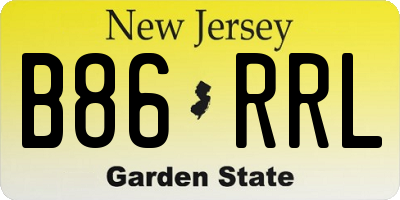 NJ license plate B86RRL