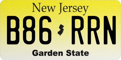 NJ license plate B86RRN