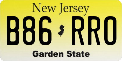 NJ license plate B86RRO