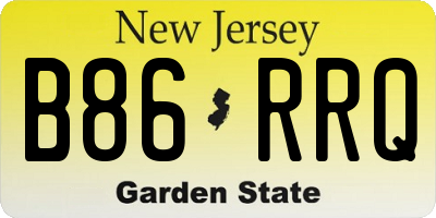 NJ license plate B86RRQ