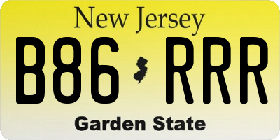 NJ license plate B86RRR