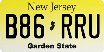 NJ license plate B86RRU