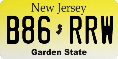 NJ license plate B86RRW