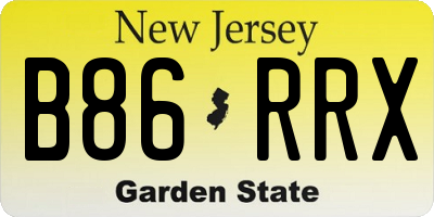 NJ license plate B86RRX