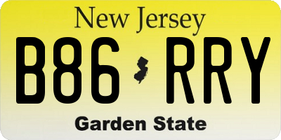 NJ license plate B86RRY