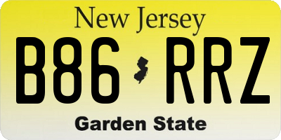 NJ license plate B86RRZ