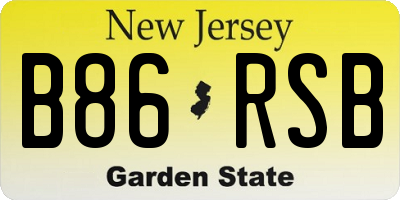 NJ license plate B86RSB
