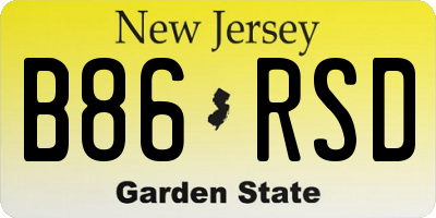 NJ license plate B86RSD
