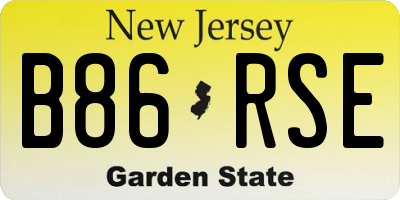 NJ license plate B86RSE
