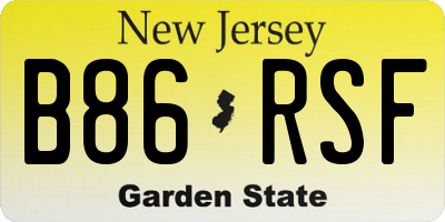 NJ license plate B86RSF