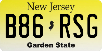 NJ license plate B86RSG
