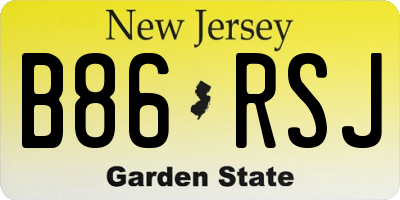 NJ license plate B86RSJ