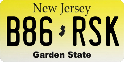 NJ license plate B86RSK