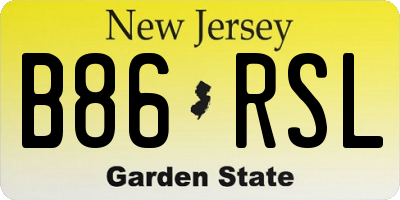 NJ license plate B86RSL