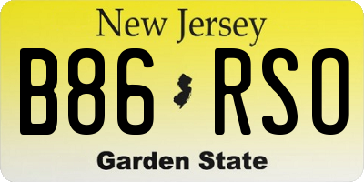 NJ license plate B86RSO