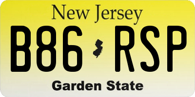 NJ license plate B86RSP
