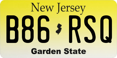NJ license plate B86RSQ