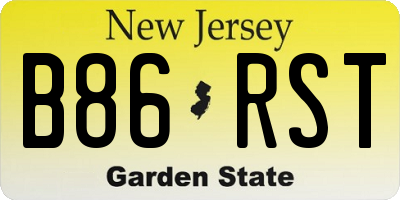 NJ license plate B86RST