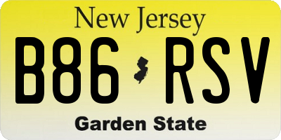 NJ license plate B86RSV