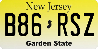 NJ license plate B86RSZ