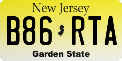 NJ license plate B86RTA