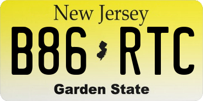 NJ license plate B86RTC