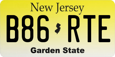 NJ license plate B86RTE
