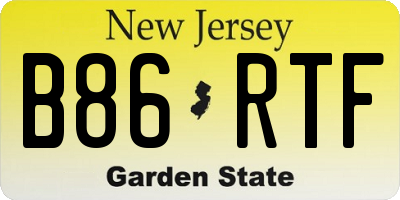 NJ license plate B86RTF