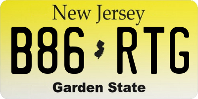 NJ license plate B86RTG