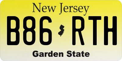 NJ license plate B86RTH