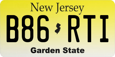 NJ license plate B86RTI