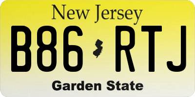 NJ license plate B86RTJ