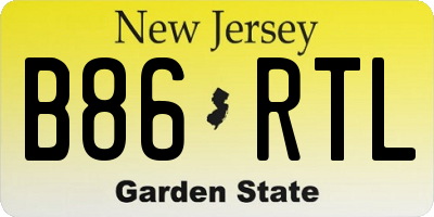 NJ license plate B86RTL