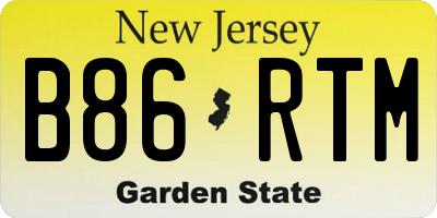 NJ license plate B86RTM