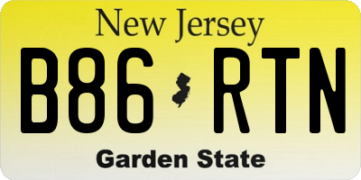 NJ license plate B86RTN