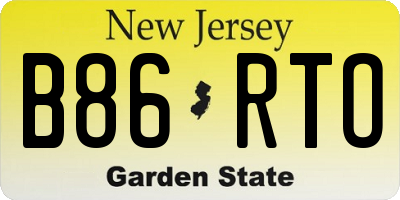 NJ license plate B86RTO