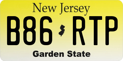 NJ license plate B86RTP