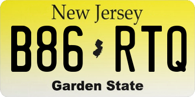 NJ license plate B86RTQ
