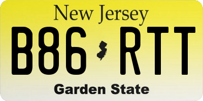 NJ license plate B86RTT