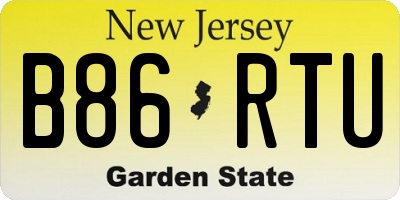 NJ license plate B86RTU