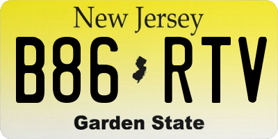 NJ license plate B86RTV